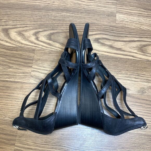 Sofft Ravello Black Wedge Sandals Sz 10M Walk Comfort Cushion Style Cage Sandals - Picture 3 of 9